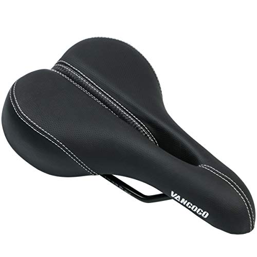 VANGOGO BS01 Comfort Bike Seat – Most Confortable Padded Mountain Replacement Bicycle Saddle with Soft Cushion & Middle Hollow for Men & Women | Cycling Accessories