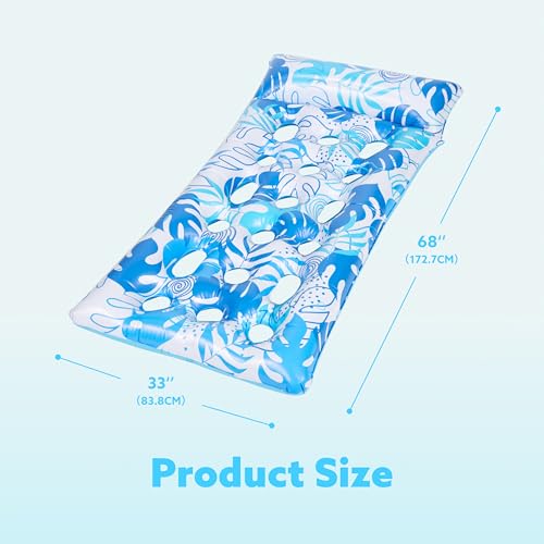 Sloosh Flotadores Inflables para Piscina, 2 Piezas Flotadores XL, Cama Flotante con Reposacabezas para Adultos, Colchoneta Flotante para Lago, Playa, Piscina y Diversión Acuática