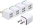 Wall Charger, 15W Universal Dual Port 2.1A & 1A Rapid Portable USB Travel Wall Adapter for iPhone 7 6S Plus, 5S, iPad Pro, Galaxy S8, S7, S6 Edge Plus, S5, Nexus, HTC, Android GoPro & More (5 Pack)