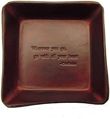 Going Away Present Leather Tray. Wherever You Go, Go with All Your Heart.