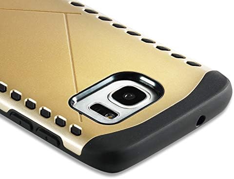 Celkase Thin Light Unique Durable Soft TPU Shock-Absorbing Bumper Scratch-Resistant Non-Slip Back Cover Case For Galaxy S7 Edge Case ( Gold)