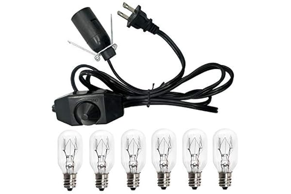 Salt Lamp Cord and Bulbs,Himalayan Salt Lamp Replacement Cord with Dimmer Switch,Original UL-Listed Cord Bulb Replacement for