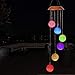Solar Crystal Ball LED Wind Chimes Outdoor Hanging - Waterproof Mobile Romantic Solar Powered Changing Color Wind Chimes Light for Xmas Mom Gifts, Home, Patio, Party, Festival, Night Garden Decoration