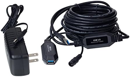 USB 3.0 Active Extension Cable,32.8ft(10M) Repeater Booster Amplifier With AC Power Supply Adapter for ps4,,XBox,HTC Vive,Oculus Rift,Printer Keyboard Mouse 1080p web Camera,Wifi Router antenna