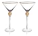Trinkware Set of 2 Stemmed Martini Glasses - Rhinestone