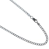 3mm Sterling Silver Curb Chain. 16,18,20,22,24,30 inches Avaialbe .925 Italian Necklace