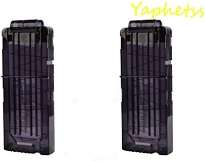 Soft Bullet Clips, Yaphetss Soft Bullet Clips 12 Bullets Dart Gun Clips Magazine Clip For Nerf Toy Gun - Transparent Black (2PC)