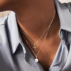 ASCOMY Cross Necklace for Women | 14K Gold Plated