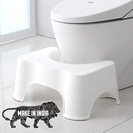 PFB Drs Advise Perfect Posture Plastic Squat Potty Step Stool for Western Toilet Scientific Angle,