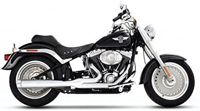 Rinehart Racing 1986-Later Softail 2-Into-1 System Chrome with Chrome End Cap