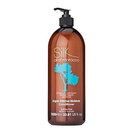 Seiden von Marokko intensive Feuchtigkeit Haarspülung 1 Liter Salon Größe - Arganöl Haarspülung,Natur Sulfat frei,Silikon frei mit Arganöl,für trockenes Haar,strapaziertes & gefärbte Haare in Silky
