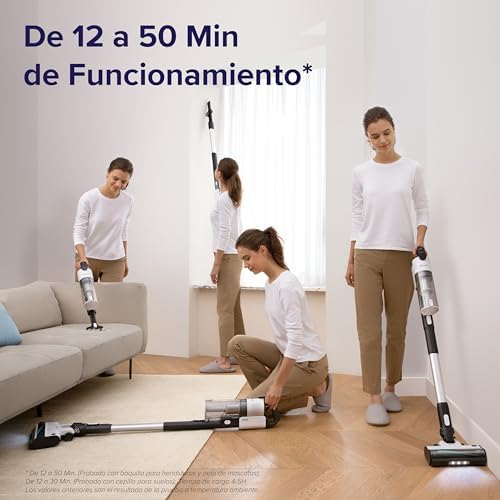 Aspirador de pó sem fio levoit, anti-emaranhado, aspirador de vassoura máx. 50min, aspirador de pó sem fio 4 em 1 com bateria removível, filtragem de 99,9%, aspirador de pó para animais de estimação/tapetes/carros/pisos duros