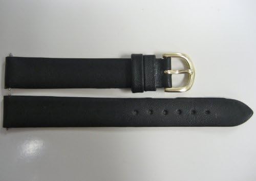 All StrapAll Strap 13mm Black Thin Genuine Leather Watch Band