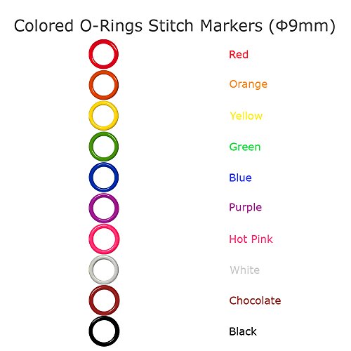 Colorful Iron O-Rings & Stitch Ring Markers for Knitting/Crochet/etc, (Available in 14 Sizes, Includes 10 Colors, for Knitting/Crochet/etc (Small (Internal Diameter 9mm), 100pcs)