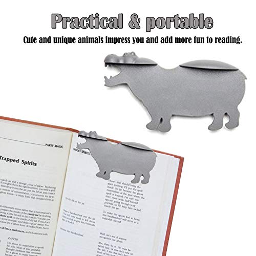 4 Packs of Animal Bookmark Sets, Including 2 Hippos, 1 Loch Nymph, and 1 Crocodile. Unique Animal Bookmark Set, Crocodile Hippo Nessie Tale Shaped Bookmarks for Adult and Kids - Thumbnail 2