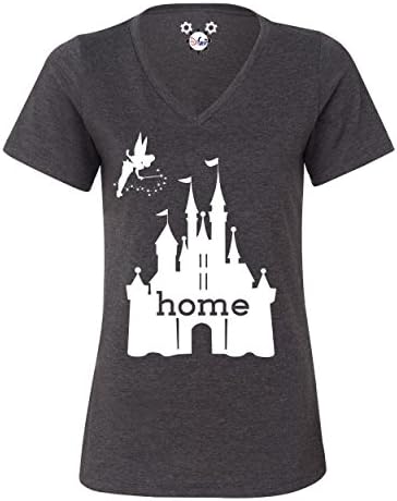 DisGear Women's Disney Is My Home T-Shirt (Juniors 3X-Large, Juniors Dark Grey Heather)