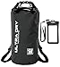 20L Premium Waterproof Bag, Sack with phone dry bag and Long Adjustable Shoulder Strap Included (Black, 20 L)