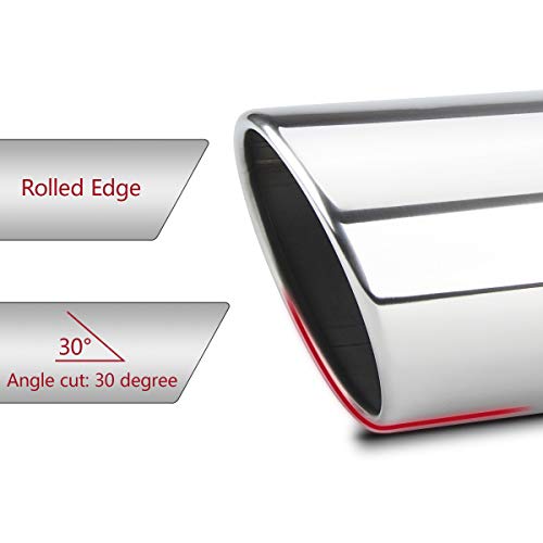 5 Inch Inlet Exhaust Tip 6 Inch Outlet 15 Inch Long Tailpipe Universal For Trucks Car Stainless Steel Bolt-On - Thumbnail 5