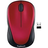 Logitech M317 Wireless Mouse, 2.4 GHz with USB Receiver, 1000 DPI Optical Tracking, 12 Month Battery, Compatible with PC, Mac, Laptop, Chromebook - Red