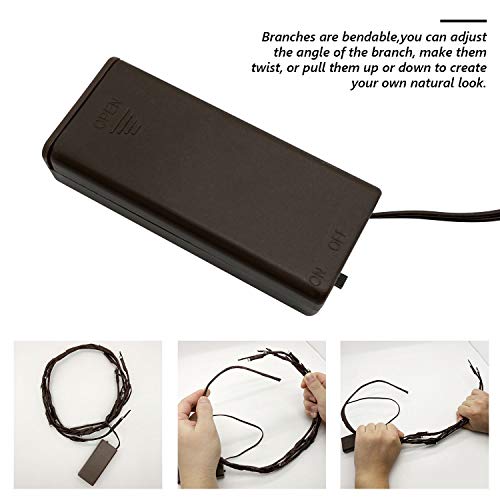 XIANMU Led Branch Light Battery Operated Lighted Branches Vase Filler