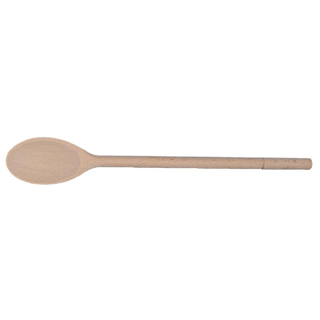 Vogue Wooden Spoon 20.3 cm/8 inch, Brown, Birch Wood, Soft Edged Wooden Spoon Suitable for Non-Stick Cookware, Weight: 20 g, Domestic & Commercial Kitchen Use, D770