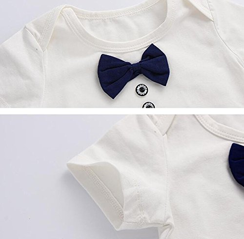 Monvecle Unisex Baby Two-Pack Short Sleeve Onesie Cotton Bodysuit Sunny/Cloudy 24M