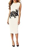 REPHYLLIS Women Sleeveless Wear to Work Casual Cocktail Party Slim Pencil Dress
