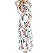 HOOYON Women Summer Casual Floral Maxi Dress Long Sleeve with Pockets,White,Medium