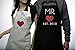 GSM Brands Mr. and Mrs. 2019 Couples Kitchen Aprons (2-Piece Set) Cute, Funny Cooking Bibs for Wedding Marriage Newlyweds