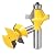 Max-Craft 2 Pcs 120 Degree Matched Tongue Groove Wood Router Bit Set with Edge Banding Woodworking Groove Chisel Cutter Tools, 1/2-Inch Shank Wood Molding Grooving for Floor, Windows, Floor, Cabinet