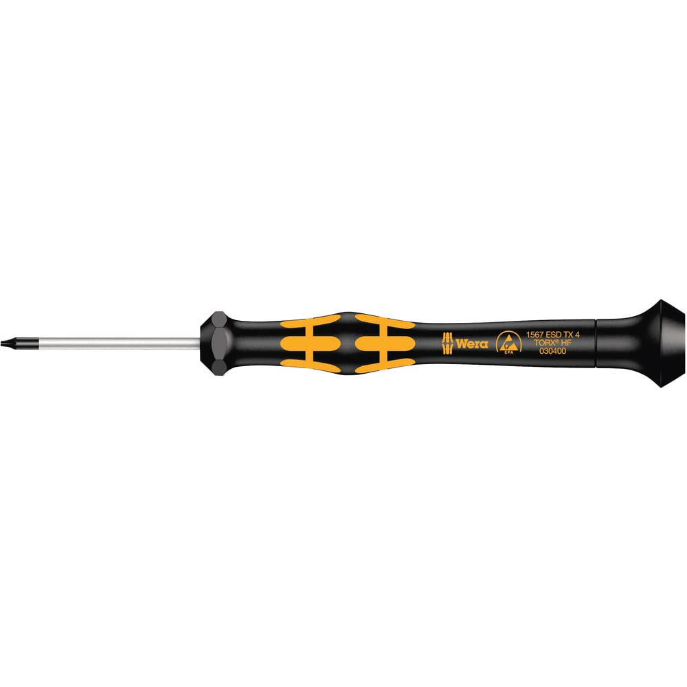 Wera 05030400001 TX4 x 40 mm "Kraftform 1567" Micro TORX Driver with holding function - Silver