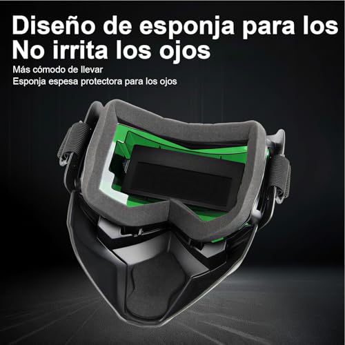 TGEXYI Careta para Soldar, Careta Electronica para Soldar, Desmontable Facial Soldadura conOscurecimiento Autom Tico, Bloquea la Radiación UV, Aislamiento Térmico, Viene con 20 HojasProtectoras