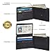 Leatherboss Leather Boys Slim Compact Flap Id Coin Pocket Bifold Wallet with debit credit card holder, Black