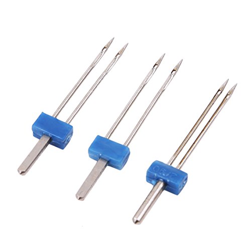 Rurah Stainless Steel Needle Double Durable Needle Pins Presser Foot Accessories for Sewing Machine Gift