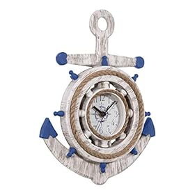 La Crosse BBB84008 14 inch Blue & White Anchor Quartz Wall Clock, White 41gQjTk52bL