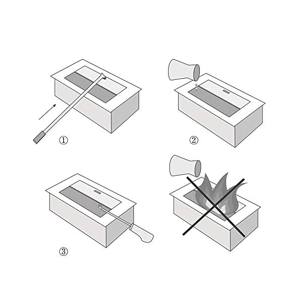 Chimenea de bioetanol empotrable de pared de 47 pulgadas, calentador de