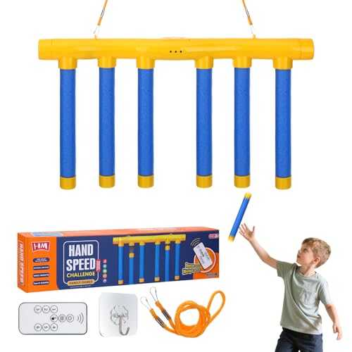 Yuunheg Reflex Challenge Game,Hand Eye Coordination Toys,3 Adjustable Speed Reaction Time Training Tool with Remote Control, Falling Sticks Catching Sticks Game for Adults Teens