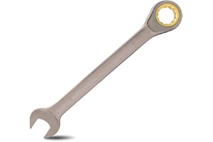 Meccion Combination Wrench 6mm Metric Open End Ratcheting Wrench - Industrial Grade Gear Spanner with Grey Nickle Plated