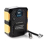 Portable Digital Tire Inflator - Electric 12v DC Portable Auto Air Compressor. Pump to 150 Psi. Easy to carry, LED lighting, visual digital display,fast and stable inflatable by E-Farmunion