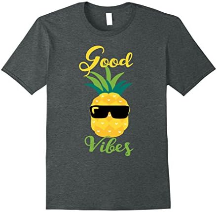 Mens Good Vibes - Cool Sunglasses Pineapple Novelty Funny T-Shirt 2XL Dark Heather