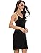 GYS Women's Bamboo Viscose Full Slips for Under Dresses Soft Adjustable Spaghetti Straps Cami Slip Dress, Black, X-Large