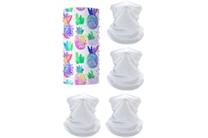 GAJPBLK 4 Pieces Outdoor Neck Gaiter Bandana UV Dust Protection Face Covering, Sublimation Neck Gaiter Sublimation Blanks Hea