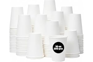 Disposable Paper Coffee Cups White Hot Drink Cups for Coffee, Tea & Beverages Sturdy Leak-Resistant Paper Cups | Bulk Pack fo
