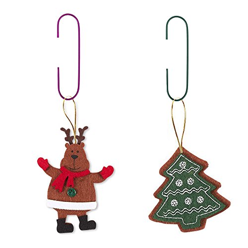 Bullet Face 100ct Holiday Ornament Hooks Christmas Tree Decorating Hangers - Metal Wire (Green & Pink)