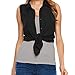 vanberfia Women's Casual Summer Turn Down Collar Blouse Tops Sleeveless Button Down Shirts