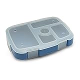 Bentgo Kids Tray (Blue) with Transparent Cover for At-Home Meals, Lunch Meal Prep, and More