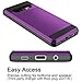 Vofolen Cover for Galaxy S10 Case Wallet Credit Card Holder ID Slot Sliding Door Hidden Pocket Anti-Scratch Dual Layer Protective Hard Shell Rugged TPU Bumper Armor for Samsung Galaxy S10 (Purple)