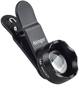 Akinger 18X Macro Lens Clip on Cell Phone Lens Camera Lens Kits for Iphone 5,5S,6,6S,7 and other Android Smartphones