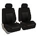 FH Group Universal Fit Full Set Trendy Elegance Car Seat Cover, (Black) (FH-FB060115, Airbag compatible and Split Bench, Fit Most Car, Truck, Suv, or Van)