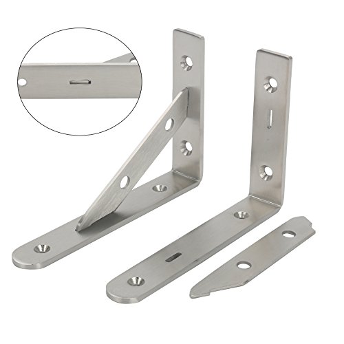 image for Amarine-made Pair Stainless Steel Solid Shelf Brackets,8